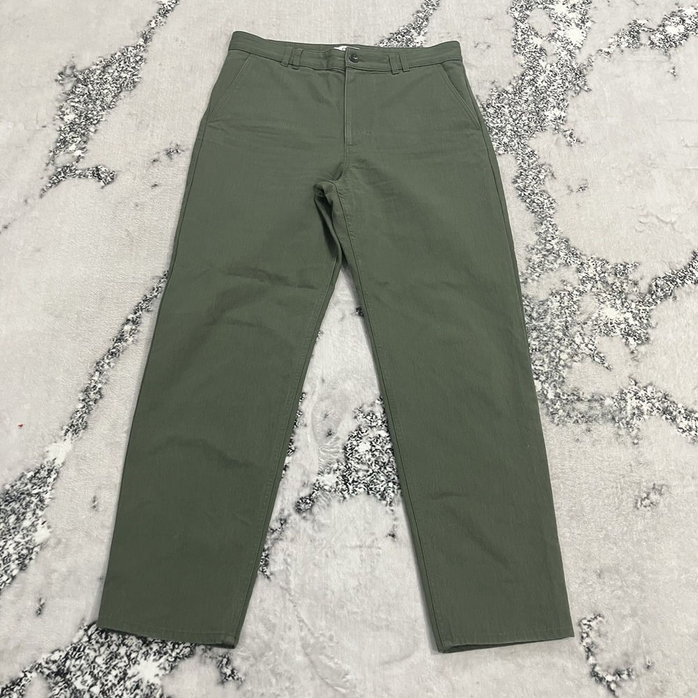 COS Pants Womens Size 10 Olive Green Tapered Minimalist Ankle Trousers